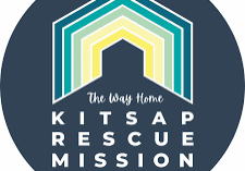 Logo of Kitsap Rescue Mission with a house shape and text.