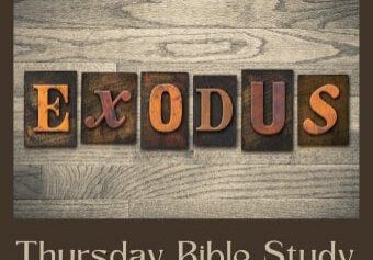 Exodus Thursday Bible Study wooden letters design.